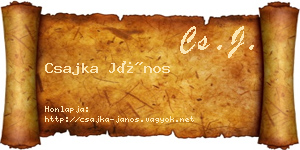 Csajka János névjegykártya