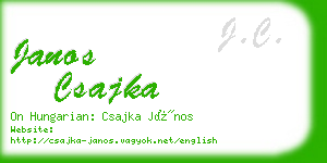 janos csajka business card